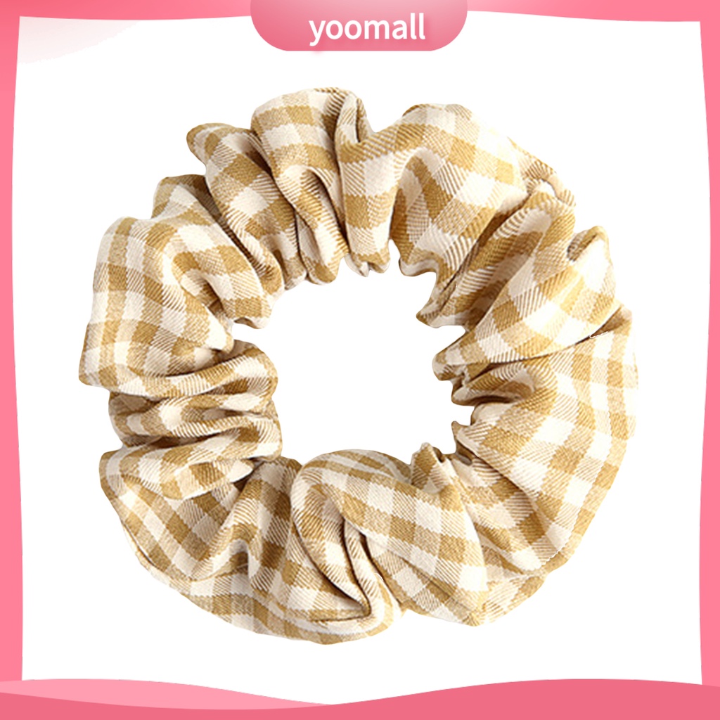 Dây Cột Tóc Vải Co Giãn Họa Tiết Kẻ Sọc Phong Cách Hàn Quốc