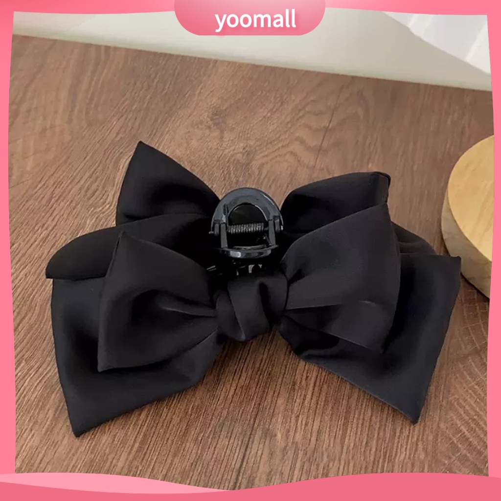 Kẹp Tóc Càng Cua Dạng Lò Xo Chống Trượt Hai Lớp Co Giãn Màu Trơn Trang Trí Tóc Phong Cách Công Chúa Dành Cho Nữ