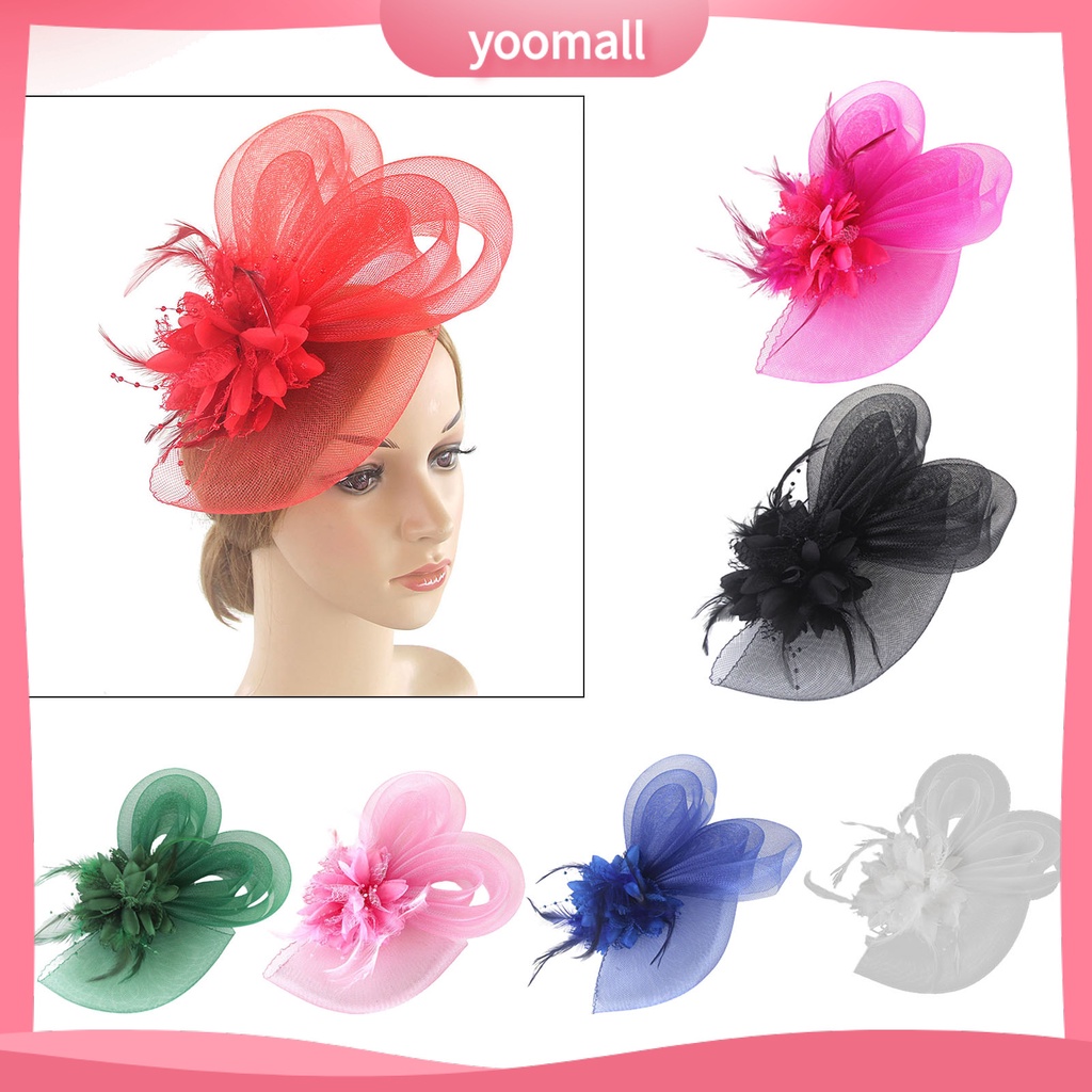 Mũ Tai Thỏ Phối Lưới Đính Lông Vũ Hóa Trang Cô Dâu