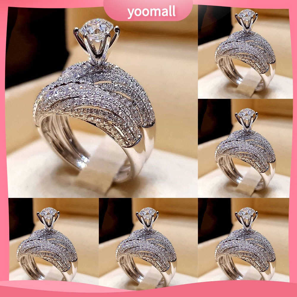 Nhẫn Đính Đá Tròn Phong Cách Vintage Dành Cho Nữ