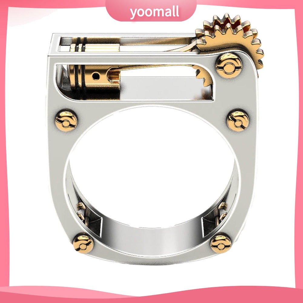 Nhẫn Hình Bánh Răng Phong Cách Punk Cá Tính Cho Nam Và Nữ