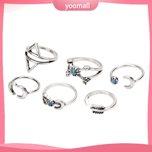 Set 6 Nhẫn Đeo Khớp Ngón Tay Thời Trang Nữ