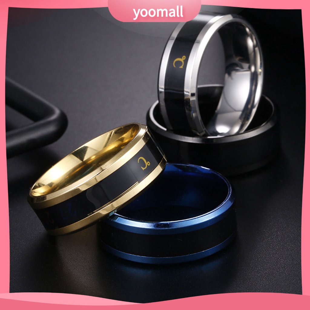 Nhẫn Thép Không Gỉ Hiển Thị Nhiệt Độ Thời Gian Thực Tế Cho Nam Nữ