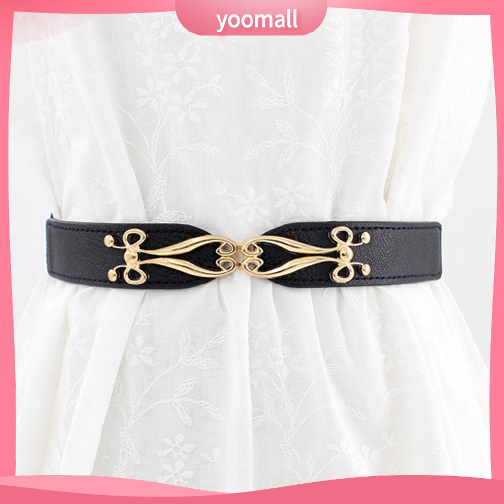 Thắt Lưng Giả Da Co Giãn Phối Màu Tương Phản Tùy Chỉnh Thoải Mái Thời Trang Cho Nữ