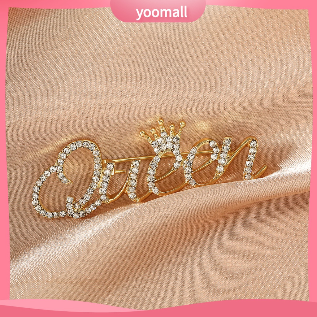 Ghim Cài Áo Hình Vương Miện Đính Đá Thời Trang Cho Nữ