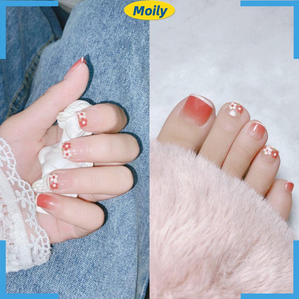 MOILYVN Bộ Móng Tay Giả Đầu Vuông Có Thể Tháo Rời