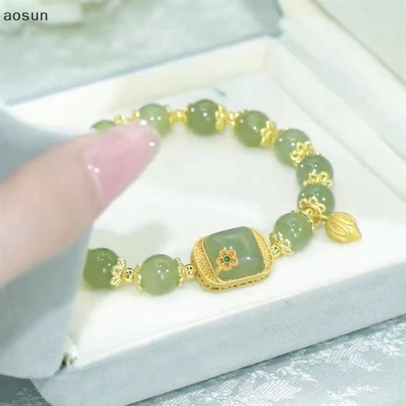 Aosun Vòng Tay Chuỗi Hạt May Mắn Hình Hoa Sen Sáng Tạo Thời Trang Vintage Làm Quà Tặng Sinh Nhật Cho Nữ