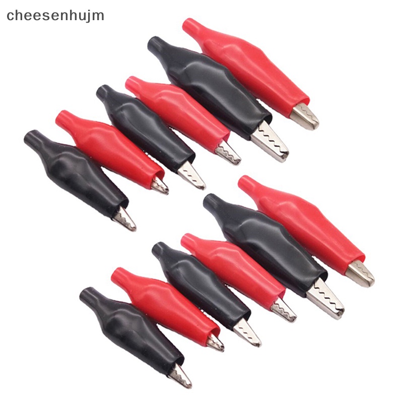 Set 12 Kẹp Cá Sấu Thử Điện 28MM Phủ Nhựa Mềm Mạ Màu Đen / Đỏ / Xanh Dương / Vàng