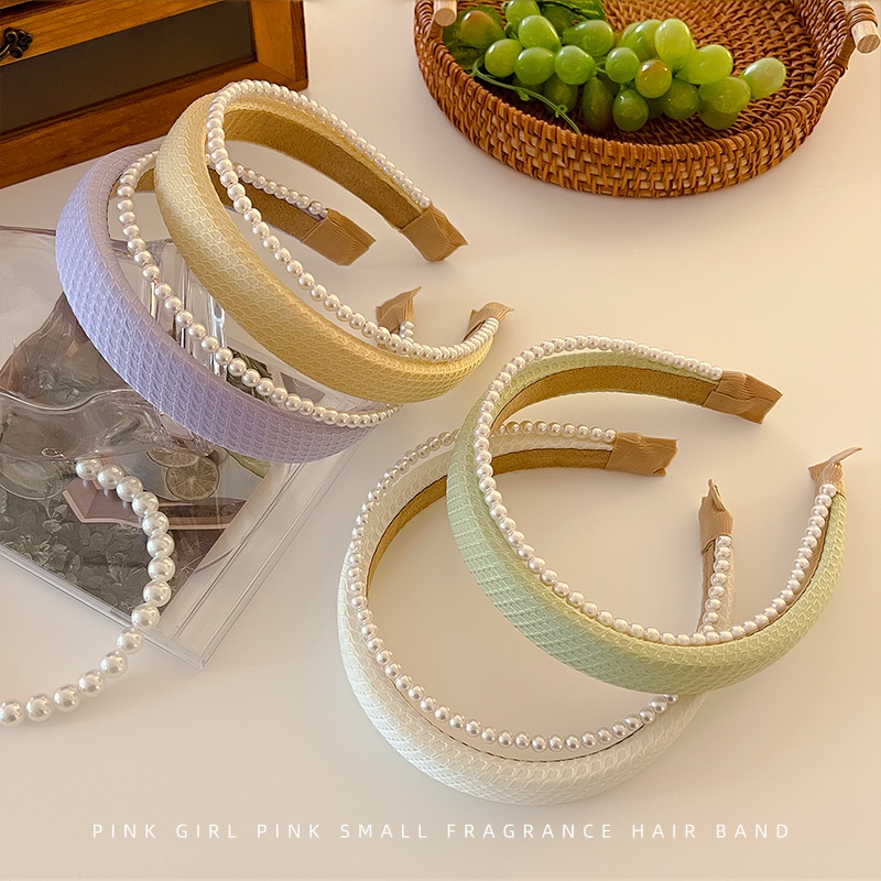 Băng Đô Cài Tóc Đính Hạt Ngọc Trai Thời Trang Cho Nữ