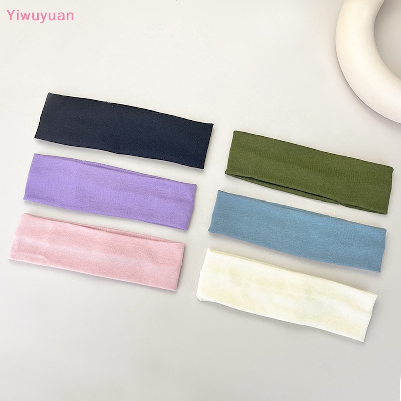 Băng Đô Cotton Bản Rộng Co Giãn Thấm Hút Mồ Hôi Tiện Dụng Cho Nữ Tập Yoga / Chạy Bộ / Rửa Mặt
