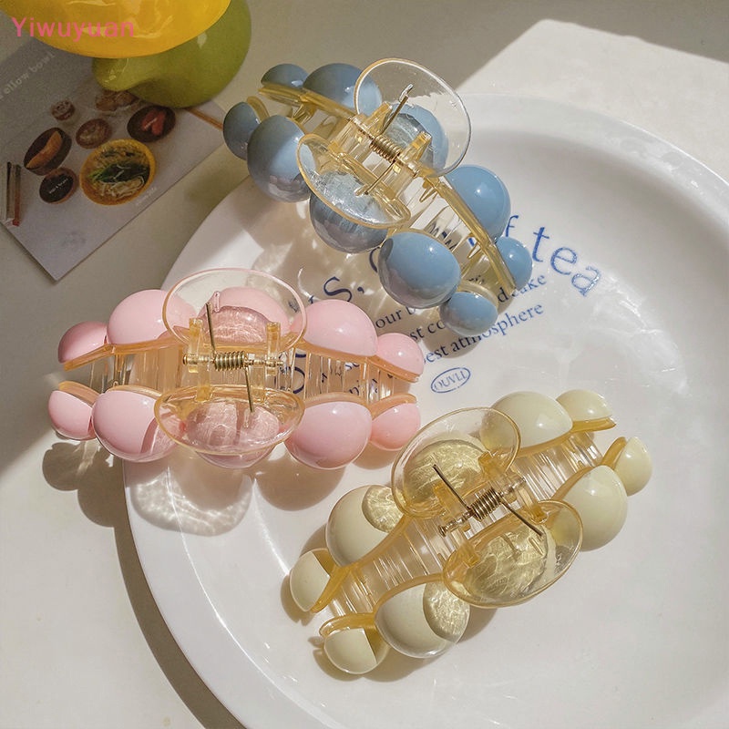 Kẹp Tóc Càng Cua / Cá Mập Bằng Acrylic Đính Ngọc Trai Dễ Thương Phong Cách Hàn Quốc Cho Nữ