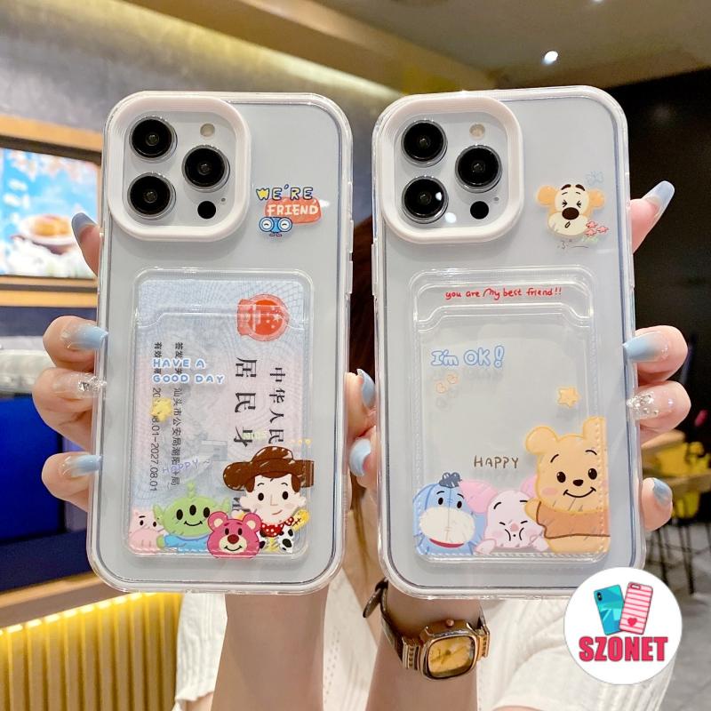 Ốp Điện Thoại Cứng Trong Suốt 3 Trong 1 Chống Sốc In Hình Hoạt Họa Winnie The Pooh Cho iPhone 14 13 12 11 Pro Max 14 Plus