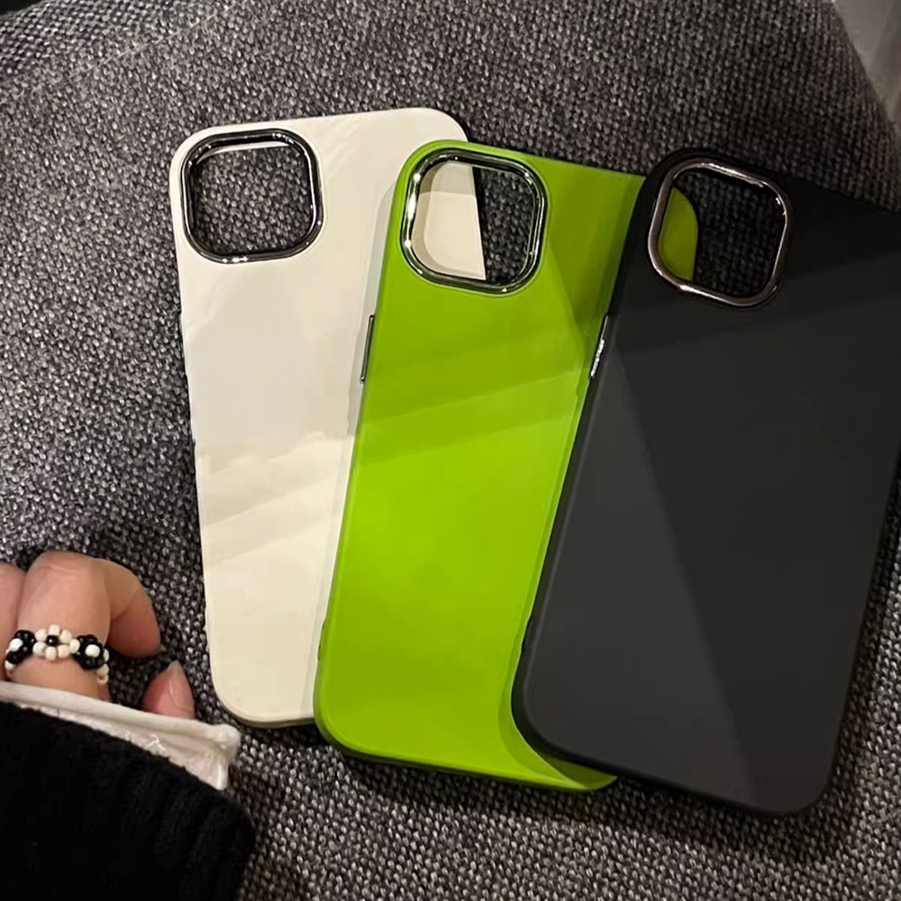 Ốp Điện Thoại Chống Sốc Màu Trơn Viền Kim Loại Cho IPhone 14 13 12 11 Pro Max X XR 8 7 Plus