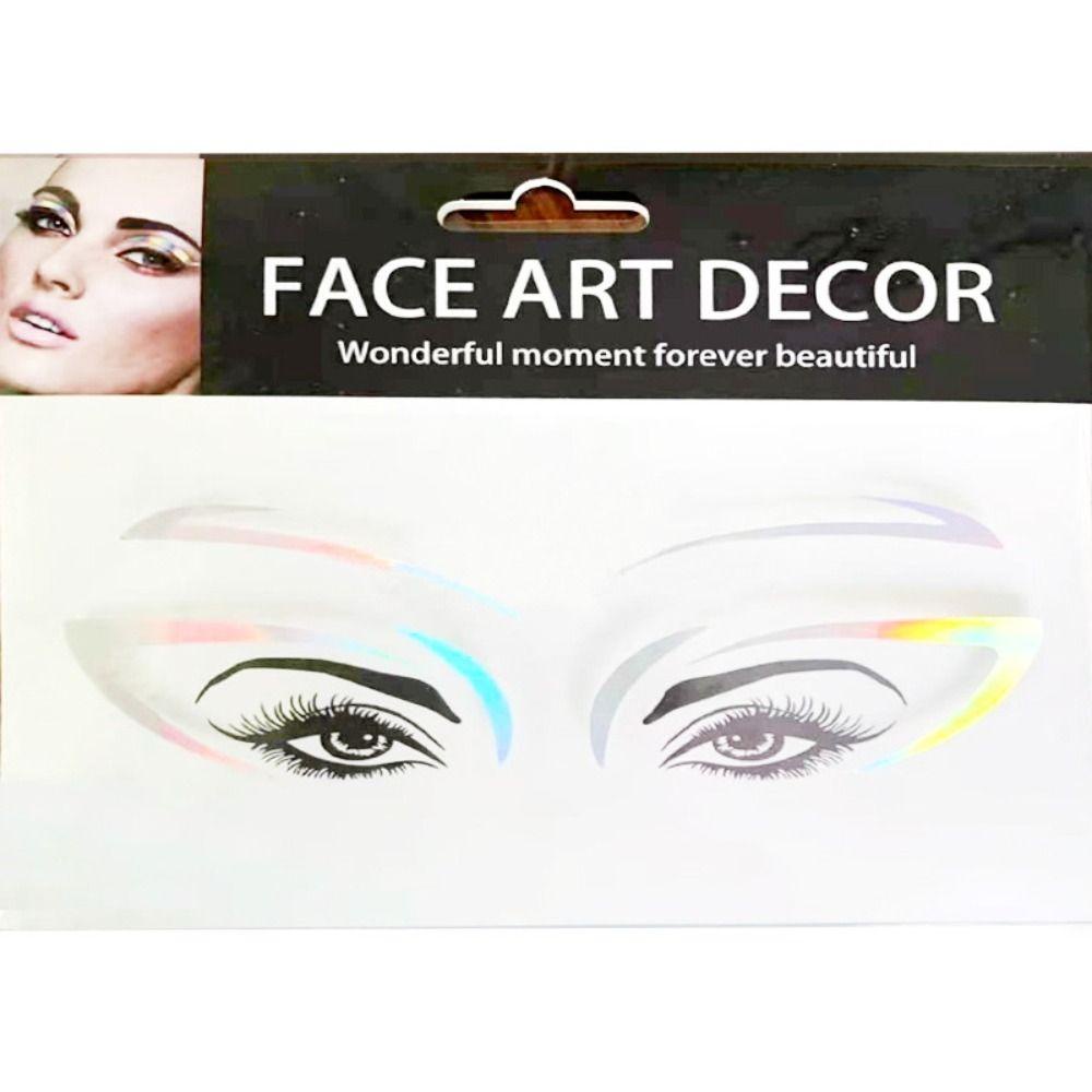 Bộ 6 Tấm Hình Xăm Dán Mặt / Mắt Lấp Lánh Màu Sắc Cầu Vồng Chống Thấm Nước Trang Điểm Lễ Hội Cho Nữ