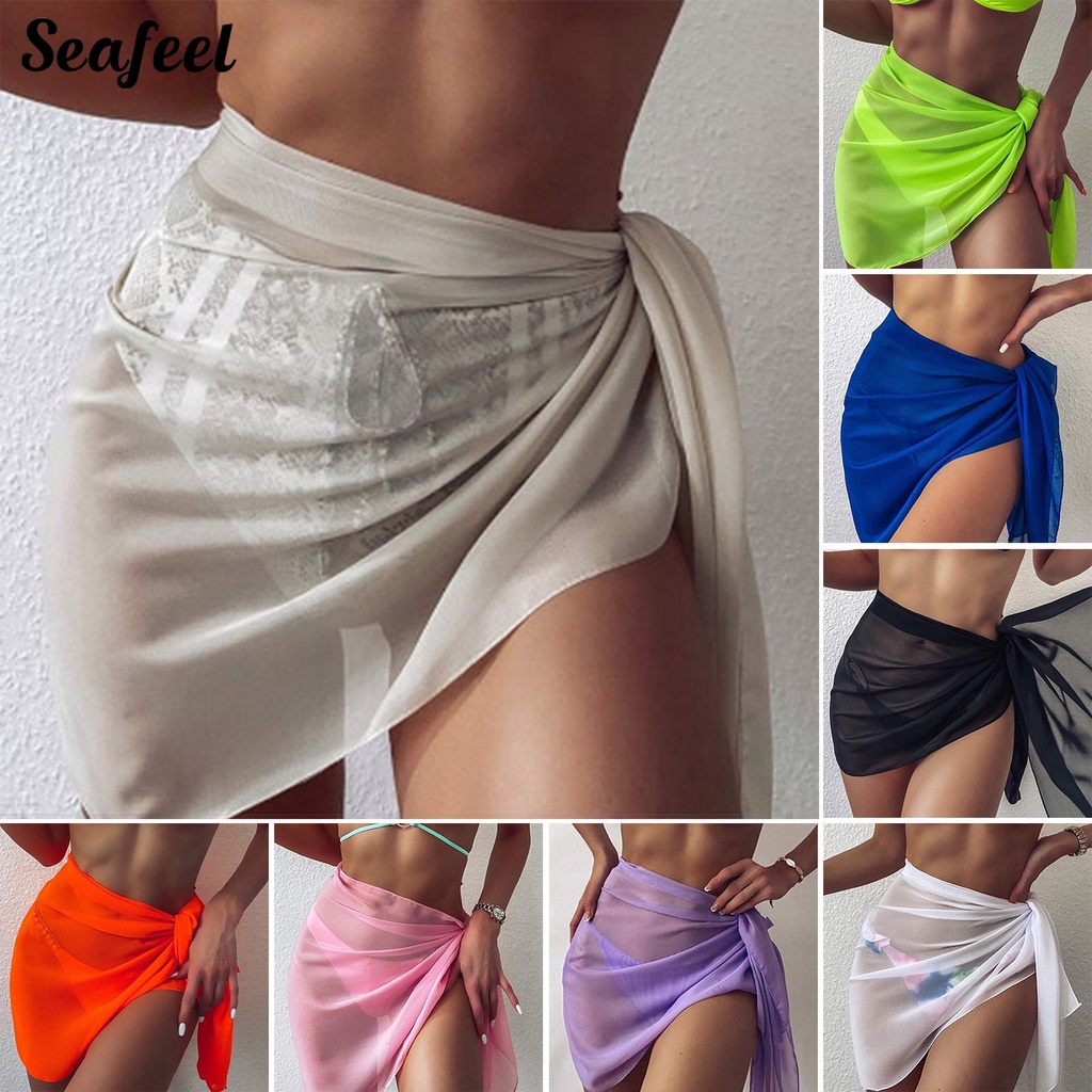 Vỏ Bọc Bikini Màu Trơn Cột Dây Thời Trang Đi Biển