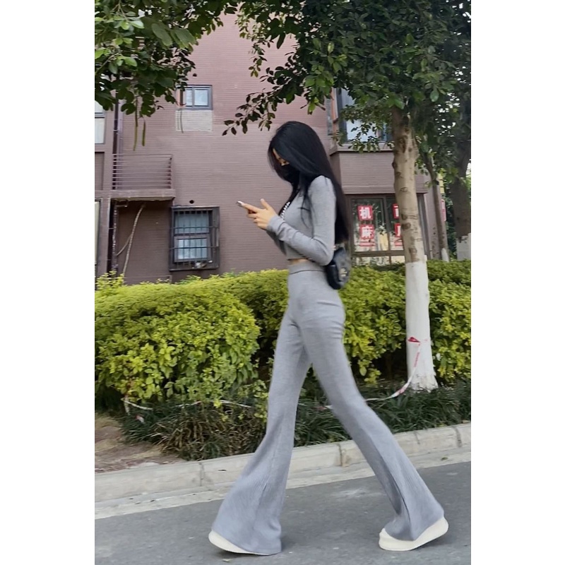 G-Fashion Quần Short Nữ Lưng Cao Ống Rộng Màu Trơn Phong Cách Âu Mỹ Thời Trang