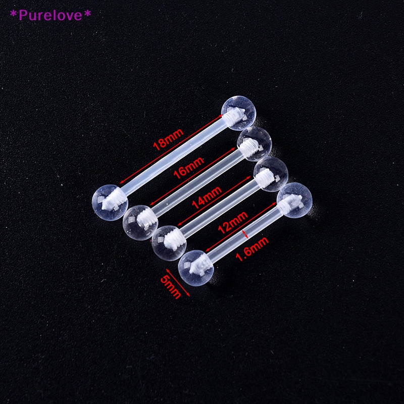 Set 10 Khuyên Lưỡi Chất Liệu Acrylic Mềm Trong Suốt Thời Trang Cá Tính Mới