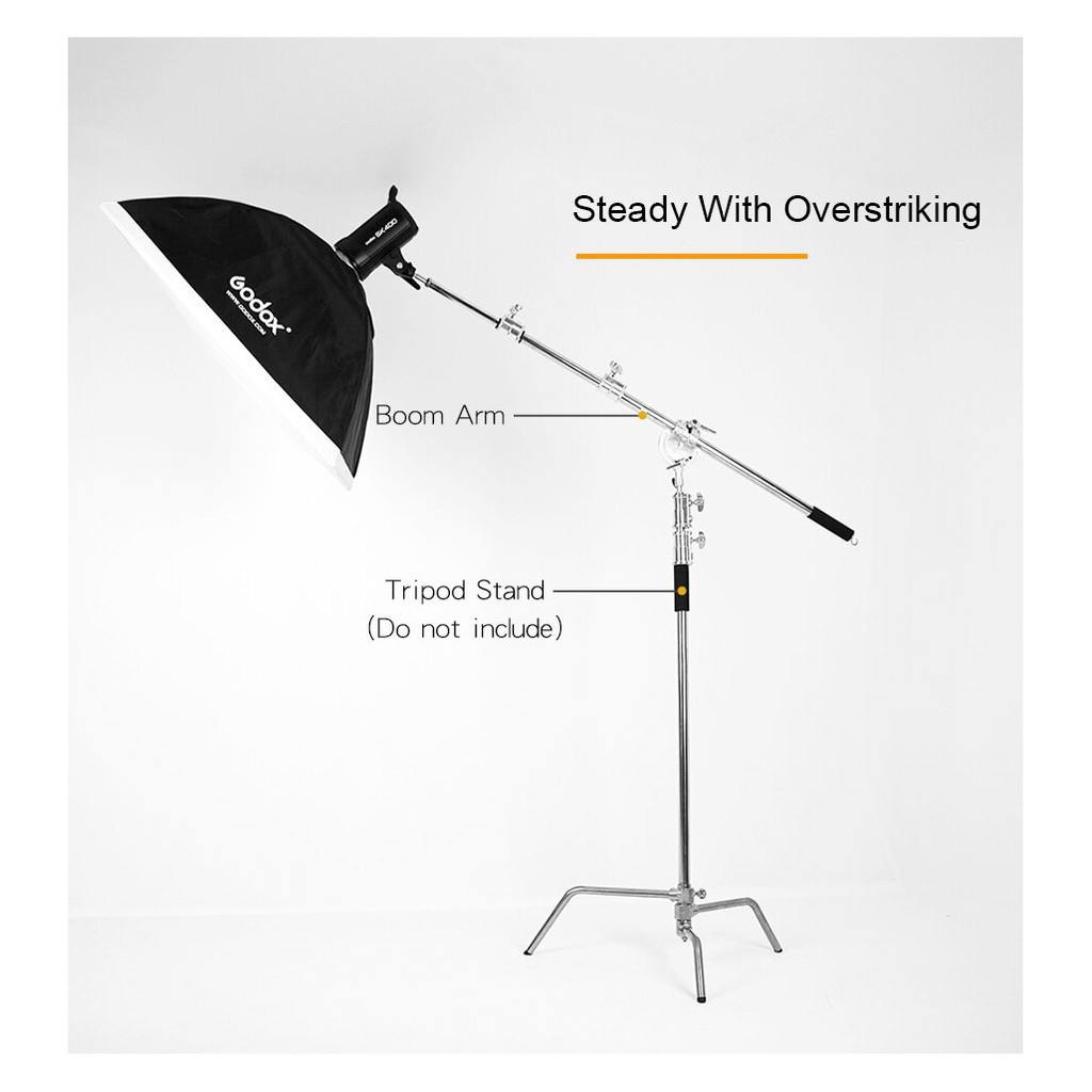 Tay Boom treo đèn INOX MF-01 dùng với các loại đèn Studio chuyên nghiệp