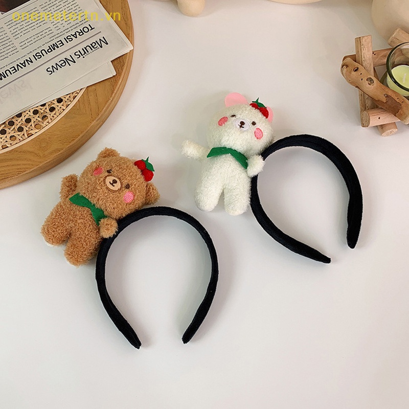 Onemetertn Băng Đô Cài Tóc Hình Gấu Bông Đáng Yêu Dành Cho Nữ Rửa Mặt Hóa Trang