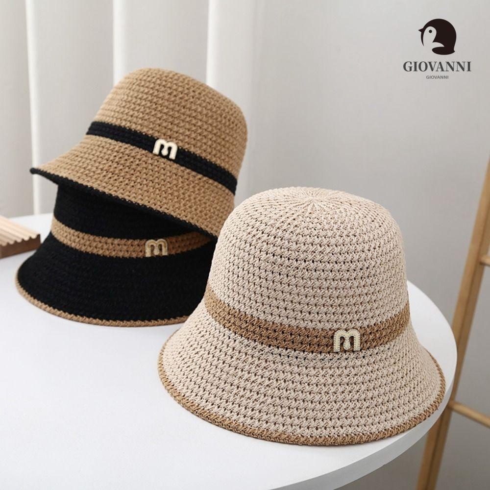 Mũ Bucket Chống Nắng In Chữ M Khoét Rỗng Đơn Giản Cho Nữ