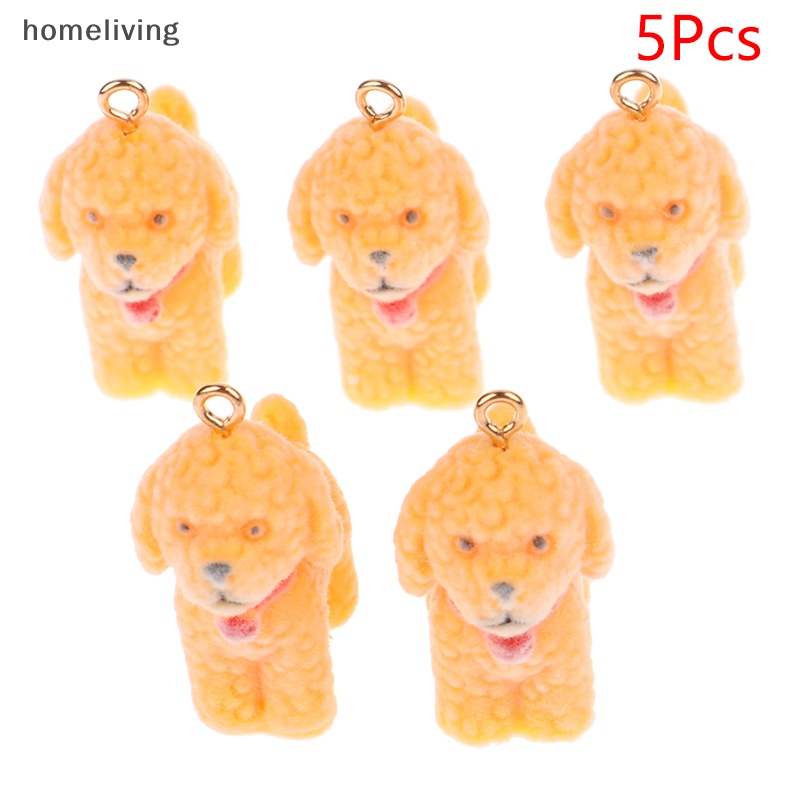 Bộ 5 Móc Khóa / Dây Chuyền / Vòng Tay Hình Chú Chó Hoạt Hình Dễ Thương DIY