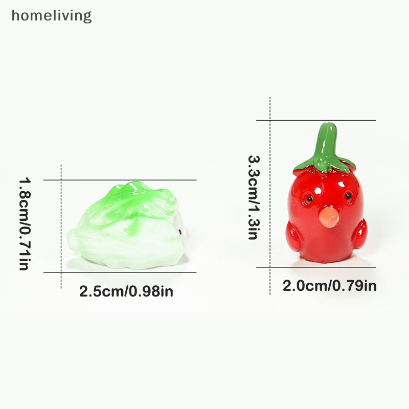 Set 2 Phụ Kiện Trang Trí Phong Cảnh diy Hình Rau Củ Quả Bằng Nhựa resin Dễ Thương