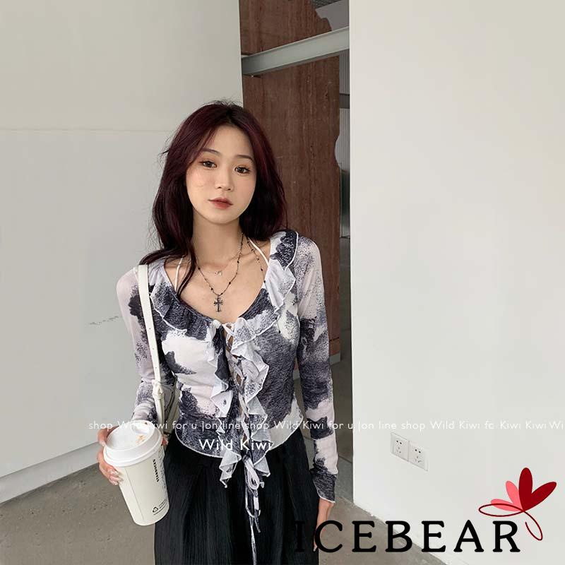 Áo Thun Nữ Dài Tay Cổ Chữ V Nhuộm Màu Thời Trang