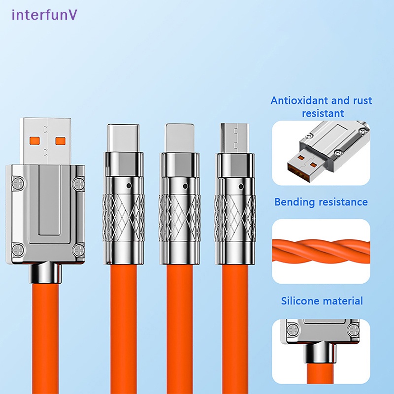 Dây Cáp Sạc Nhanh 120W 3 Trong 1 Chất Lượng Cao Cho Điện Thoại Di Động 6A