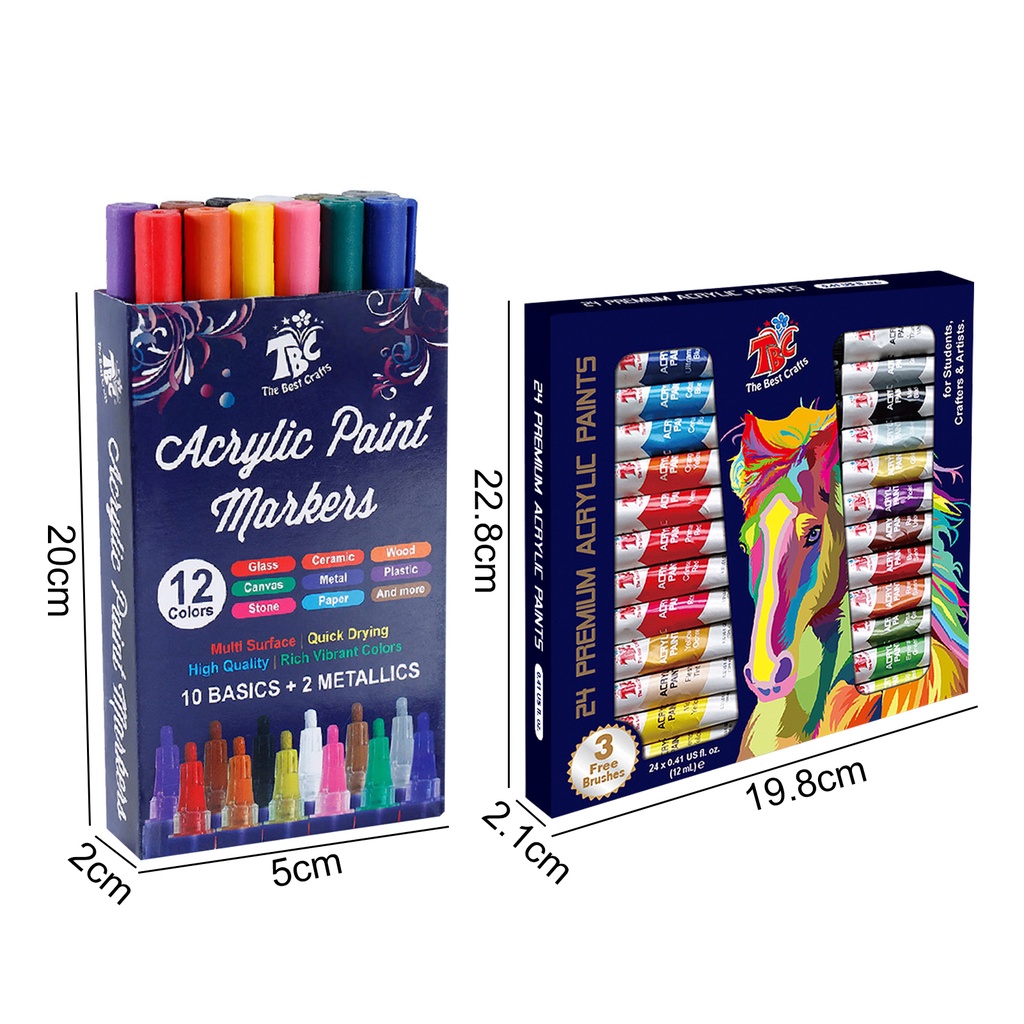 1 Bộ Bút Lông Vẽ Tranh Acrylic Nhanh Khô Chống Thấm Nước Dành Cho Trẻ Em