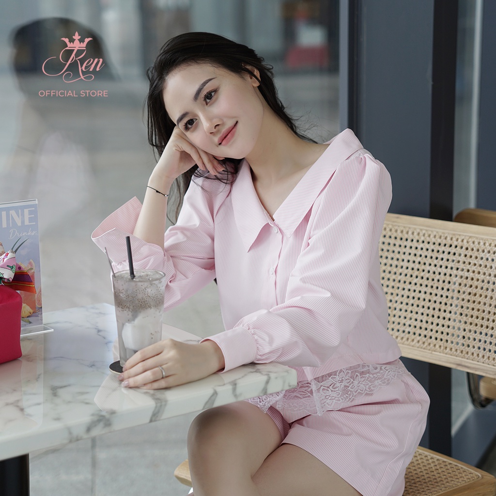 REN - Áo Cổ Lá Sen Lai Ren