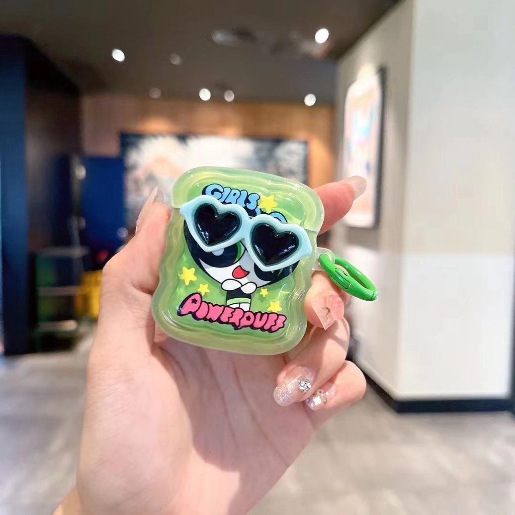 Vỏ Bảo Vệ Hộp Sạc Tai Nghe Bluetooth Airpods 1 / 2 / Pro / 3 Generation Pro2 Hình Bé Gái Đeo Kính Râm 3D Dễ Thương