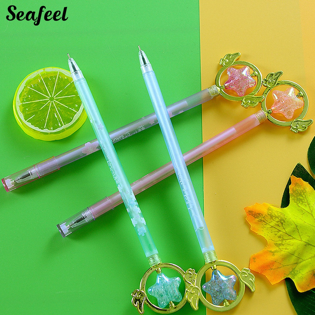 Set 10 Bút Bi Có Tay Cầm Siêu Nhẹ Chống Rò Rỉ Thiết Kế Dễ Thương Tiện Dụng Cho Gia Đình / Trường Học