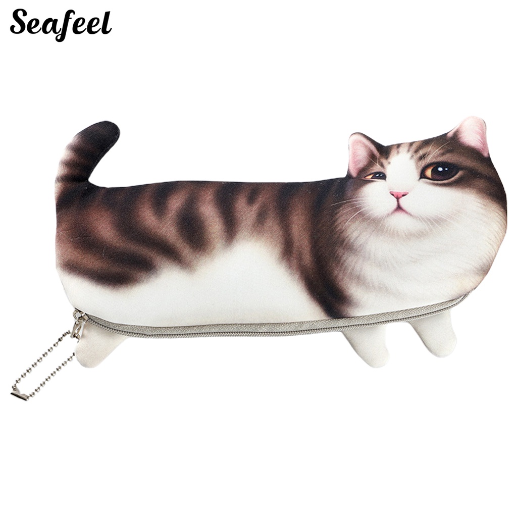 Túi Đựng Bút Sức Chứa Lớn Chống Bụi Hình Mèo Biển Dễ Thương Cho Học Sinh