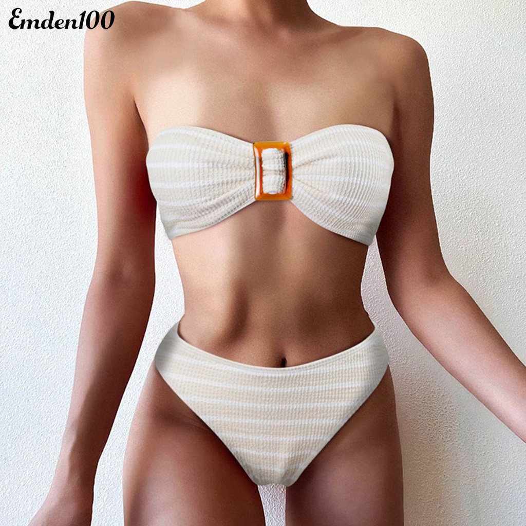 Bộ Bikini 2 Mảnh Hở Lưng Có Mút Đệm Mềm Mại Cho Nữ