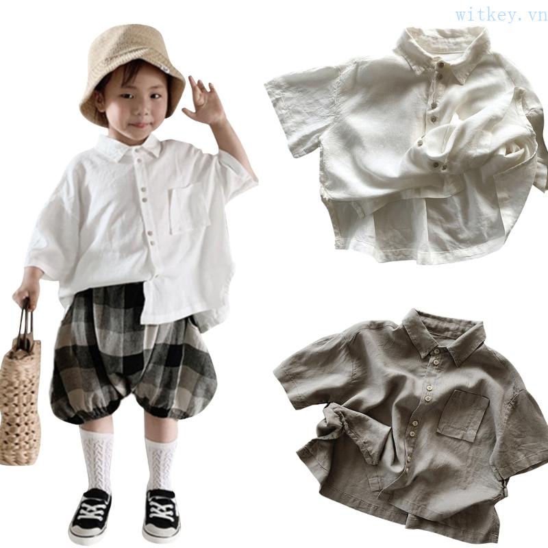 Áo Thun Cổ Bẻ Dáng Rộng Thời Trang Mùa Hè Cá Tính Cho Bé