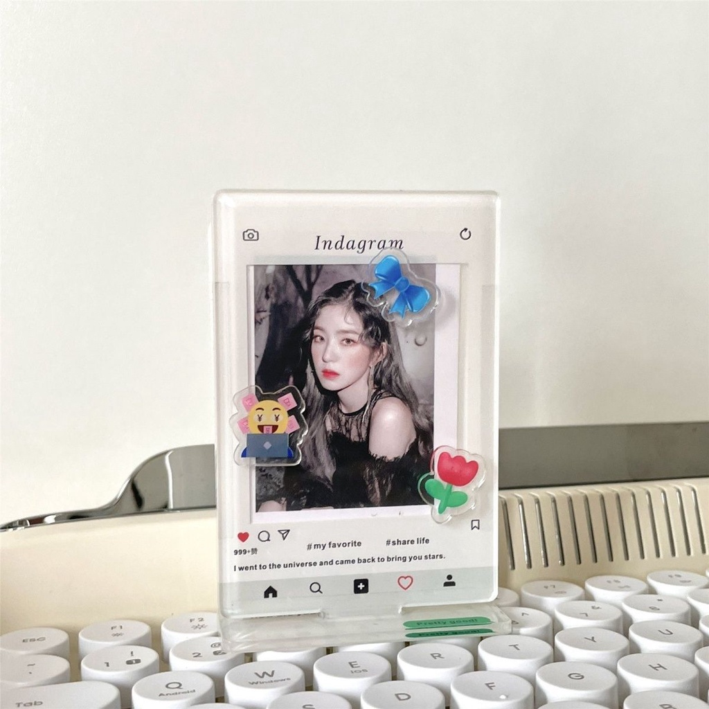 Khung Ảnh 3 inch Bằng acrylic Kèm Móc Khóa Và Giá Đỡ Treo Chìa Khóa Tiện Dụng