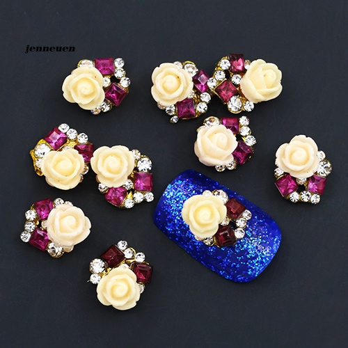 Bộ 10 Hạt Đá 3D Bằng Hợp Kim Dùng Trang Trí Móng Tay Nghệ Thuật DIY