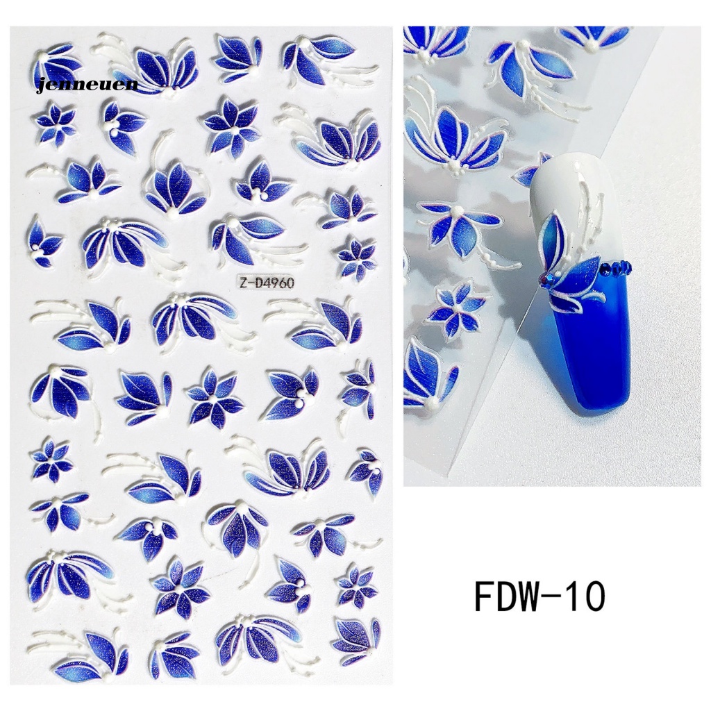 Miếng Dán Trang Trí Móng Tay Siêu Mỏng Họa Tiết Hoa Xinh Xắn