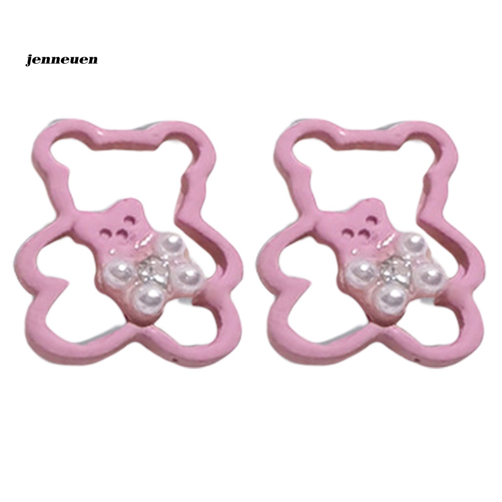 Bộ 2 Phụ Kiện Trang Trí Móng Tay Hình Gấu Hoạt Hình Nhiều Màu Edge