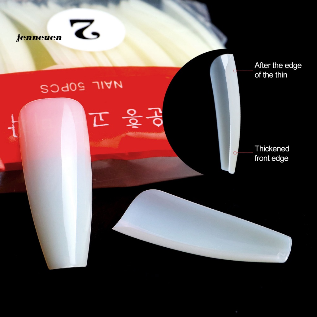 Bộ 500 Móng Tay Giả Dài Trong Suốt Che Phủ Toàn Diện Dễ Tháo Rời DIY