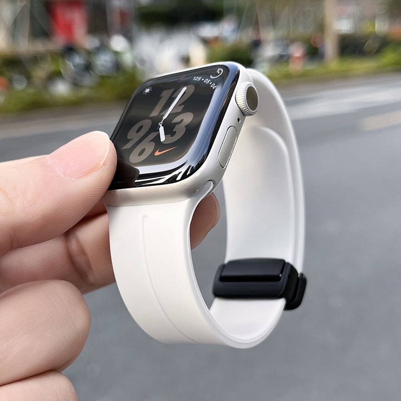Dây Đeo Từ Tính Bằng Silicon Cho Đồng Hồ Thông Minh Apple 44mm 45mm 49mm 40mm 41mm 42mm 38mm 45 mm iWatch Series 7 8 se 6 5 3