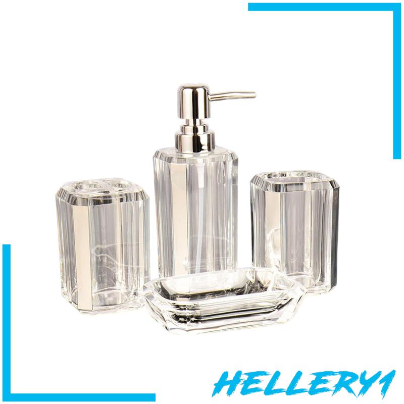 Set 4 Bình Đựng Xà Phòng Trong Suốt Trang Trí Nhà Tắm