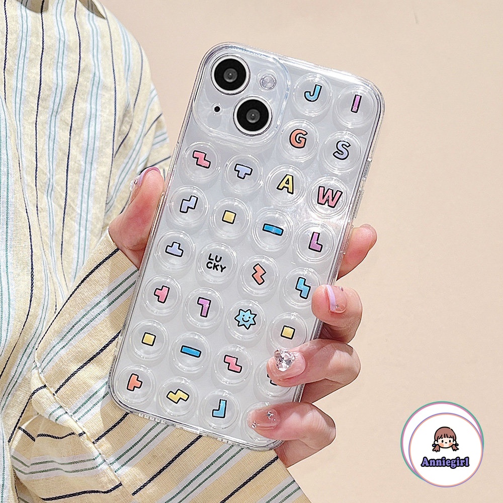 Ốp Điện Thoại Mềm Trong Suốt Chống Sốc In Chữ 3D Dễ Thương Cho IPhone 11 12 13 14 Pro Max X XR XS 7 8 Plus