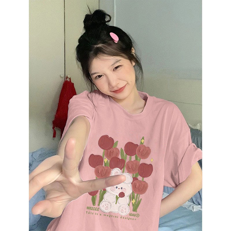 Áo Thun PEWARNA IKAT Tay Ngắn Dáng Rộng Thiết Kế Mới Thời Trang Mùa Hè Theo Phong Cách Hàn Quốc Cho Nữ