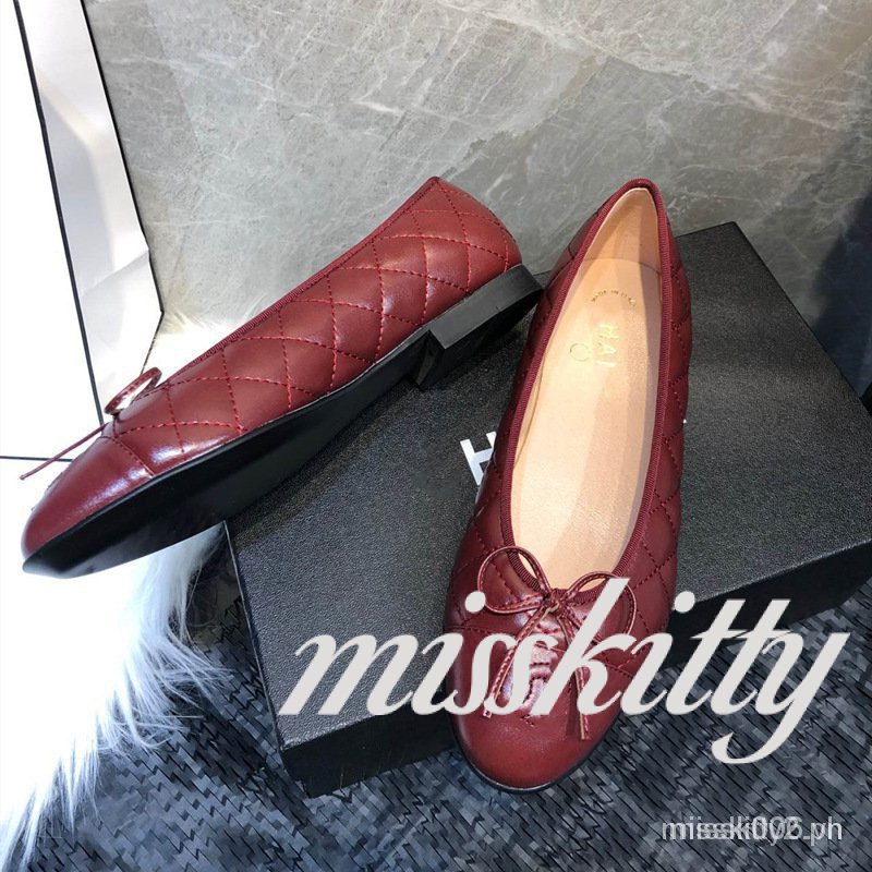 Giày Búp Bê Mũi Tròn Đính Nơ Thời Trang Cho Nữ