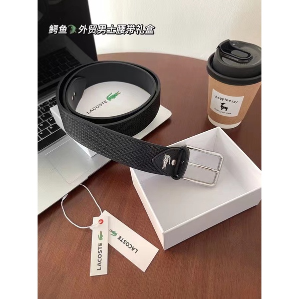 Lacoste thắt lưng nam da thật sang trọng dây đeo thắt lưng quần jean ghim khóa thắt lưng hộp quà