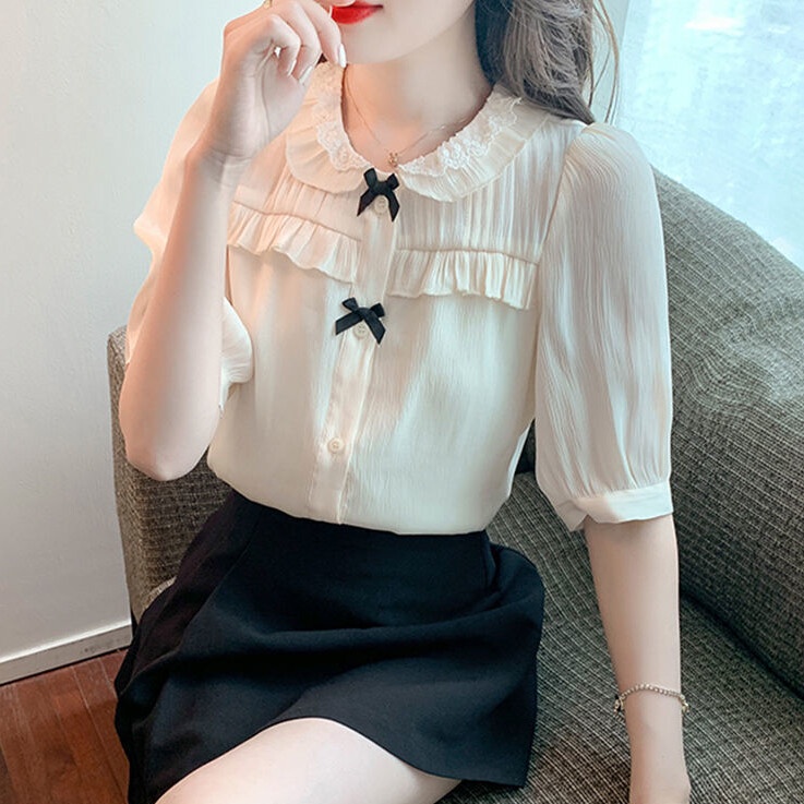Áo Sơ Mi Ngắn Tay Dáng Rộng Thời Trang Mùa Hè Hàn Quốc Dành Cho Nữ