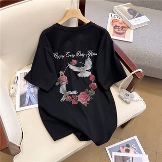 Áo Thun Tay Ngắn Chất Liệu 100% Cotton Dáng Rộng In Hoạ Tiết Đơn Giản Trẻ Trung Cho Nam Giới