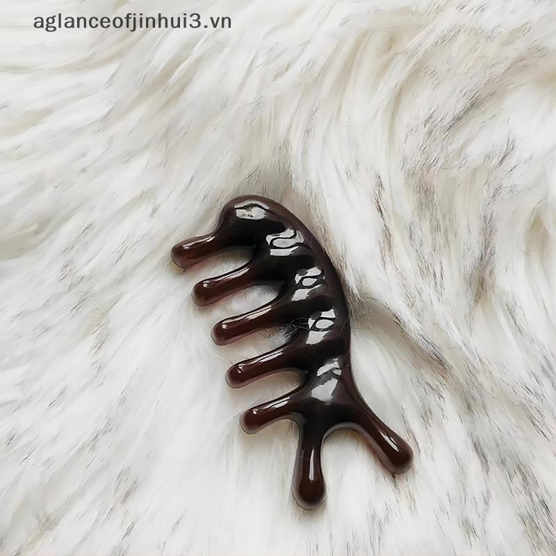 ~ Afhvn ~ Lược Mát Xa Đầu Không Đầu Có Tay Cầm Bằng Gỗ