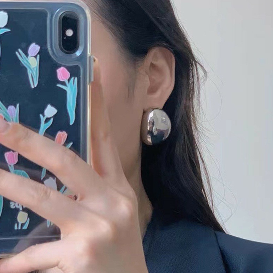 Bông Tai Kim Loại Màu Sắc Thời Trang